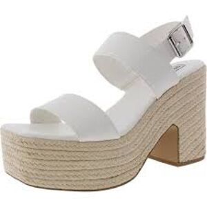 Steve Madden White Platform Espadrille Sandals